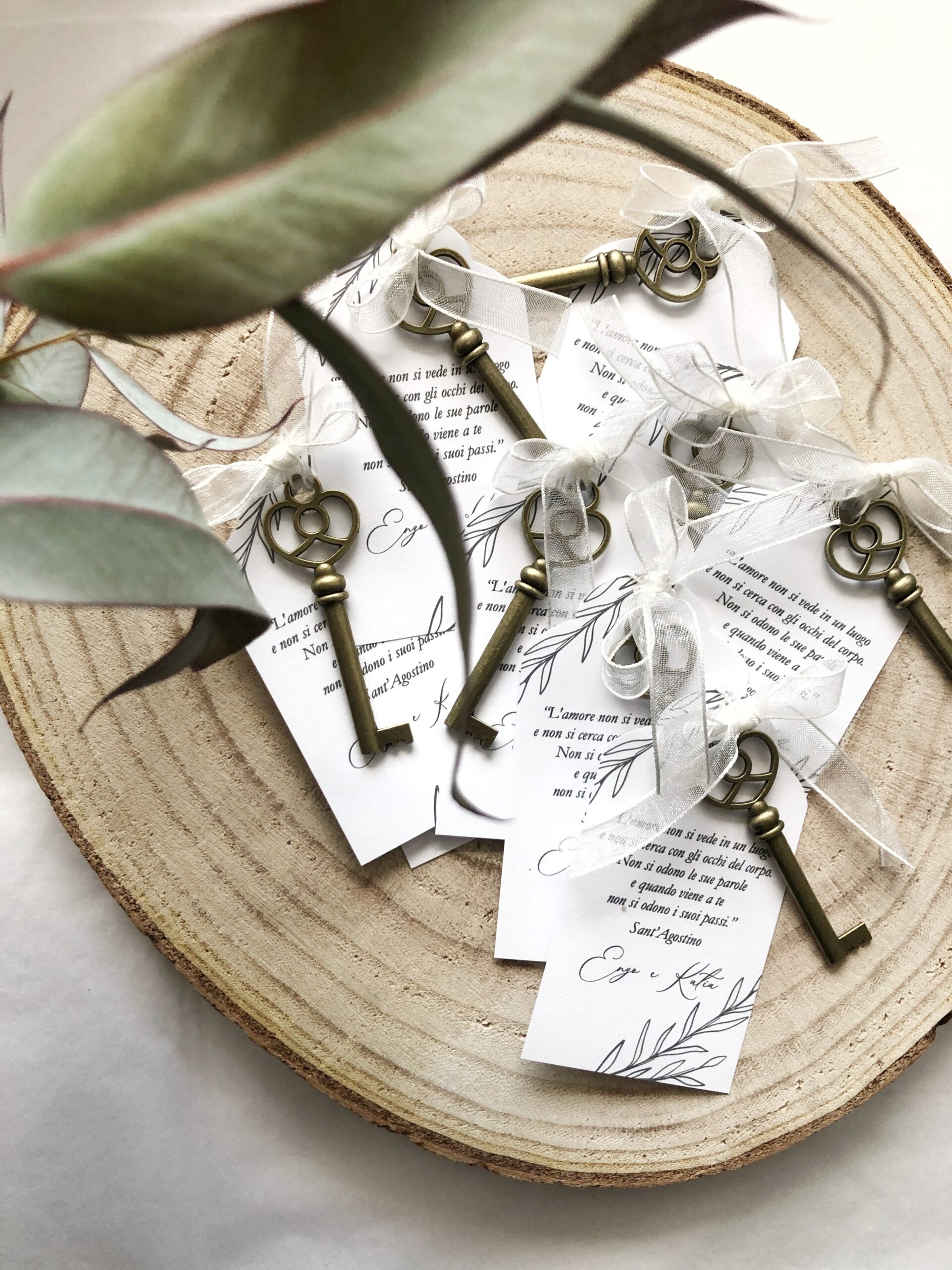 Segnaposto con chiave e frase personalizzata